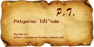 Petyerec Tünde névjegykártya